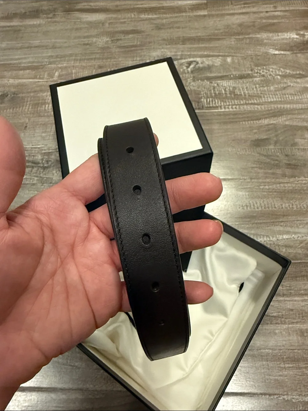 Gucci Dark Brown Leather Belt with Gold Double G Buckle